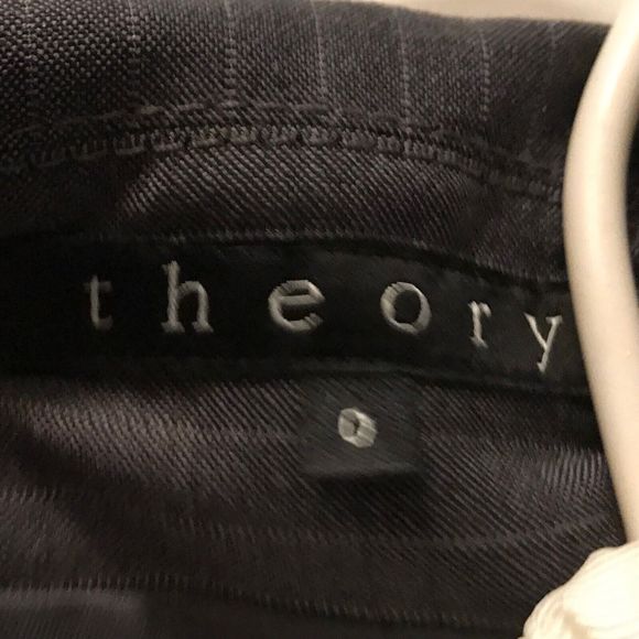 New Theory Amanda Pinstripe Grey Lined Business Career Blazer Suit Jacket 0 - Picture 4 of 8